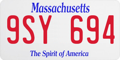 MA license plate 9SY694
