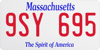 MA license plate 9SY695