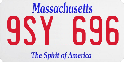 MA license plate 9SY696