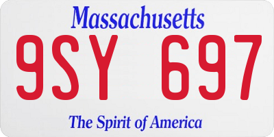 MA license plate 9SY697