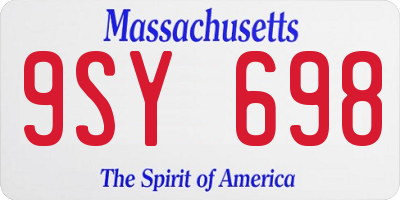 MA license plate 9SY698