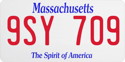 MA license plate 9SY709