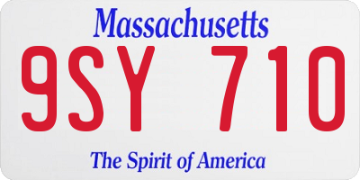 MA license plate 9SY710