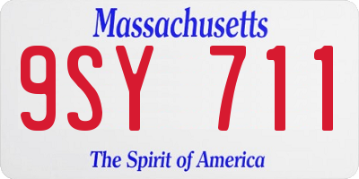 MA license plate 9SY711