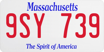 MA license plate 9SY739