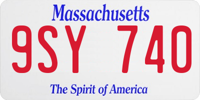 MA license plate 9SY740