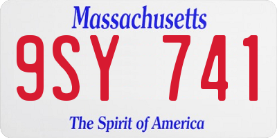 MA license plate 9SY741