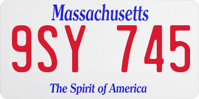 MA license plate 9SY745