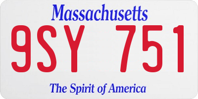 MA license plate 9SY751