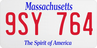 MA license plate 9SY764