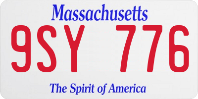 MA license plate 9SY776