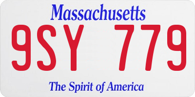 MA license plate 9SY779