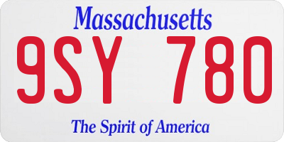 MA license plate 9SY780