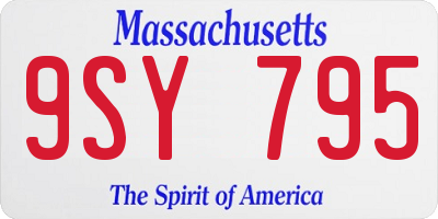 MA license plate 9SY795