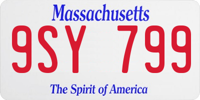 MA license plate 9SY799