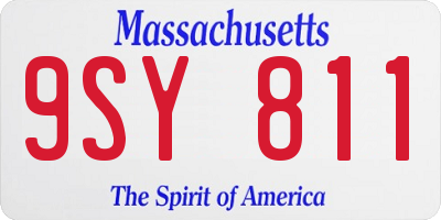 MA license plate 9SY811