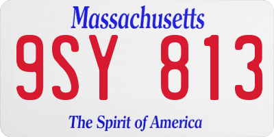 MA license plate 9SY813