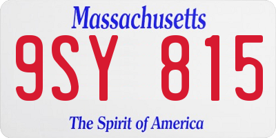 MA license plate 9SY815