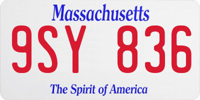 MA license plate 9SY836