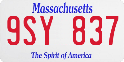 MA license plate 9SY837