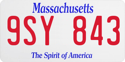 MA license plate 9SY843