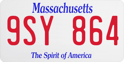 MA license plate 9SY864