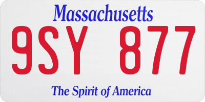 MA license plate 9SY877