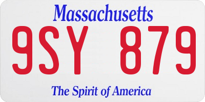 MA license plate 9SY879