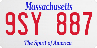 MA license plate 9SY887
