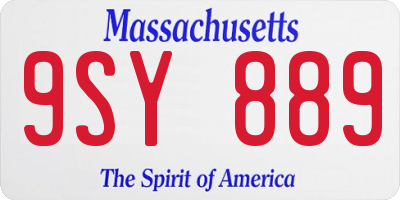 MA license plate 9SY889