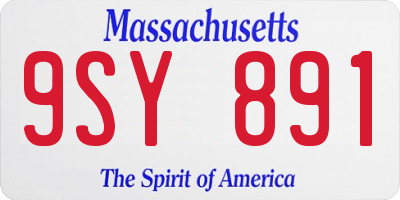 MA license plate 9SY891