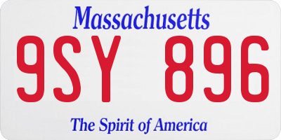MA license plate 9SY896