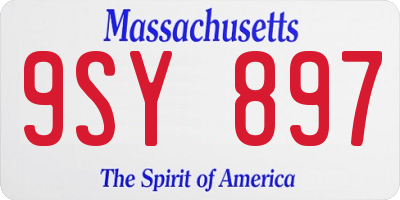 MA license plate 9SY897