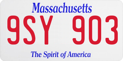 MA license plate 9SY903