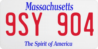 MA license plate 9SY904