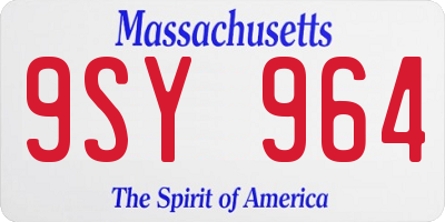 MA license plate 9SY964