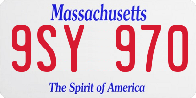 MA license plate 9SY970