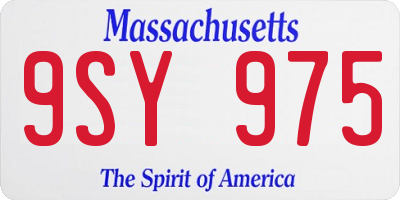 MA license plate 9SY975