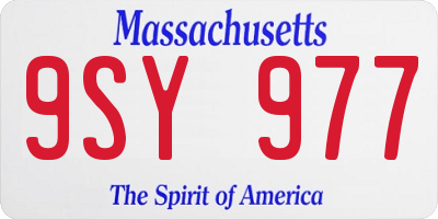 MA license plate 9SY977