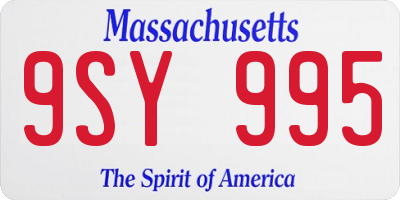 MA license plate 9SY995