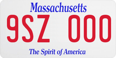 MA license plate 9SZ000