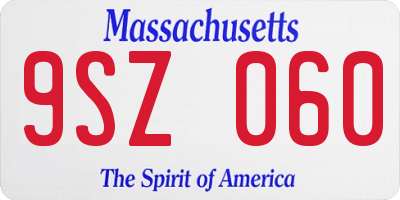 MA license plate 9SZ060