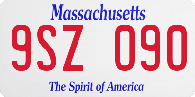 MA license plate 9SZ090