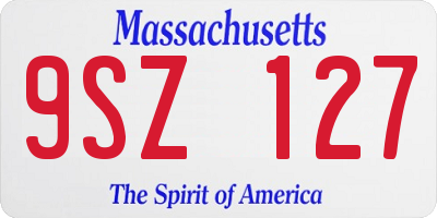 MA license plate 9SZ127