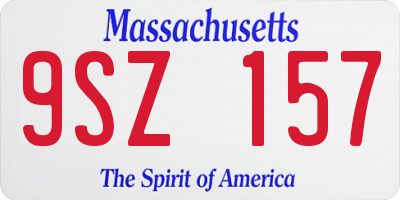 MA license plate 9SZ157
