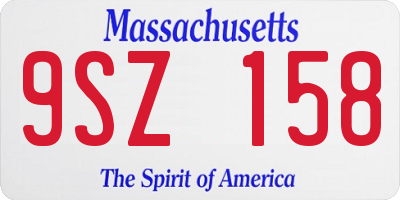 MA license plate 9SZ158