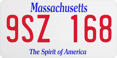MA license plate 9SZ168