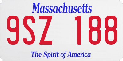 MA license plate 9SZ188