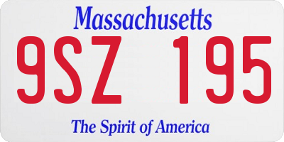 MA license plate 9SZ195