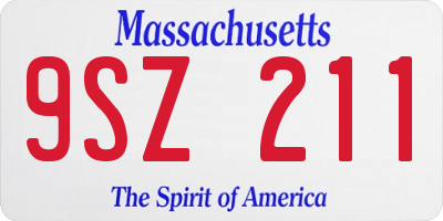 MA license plate 9SZ211
